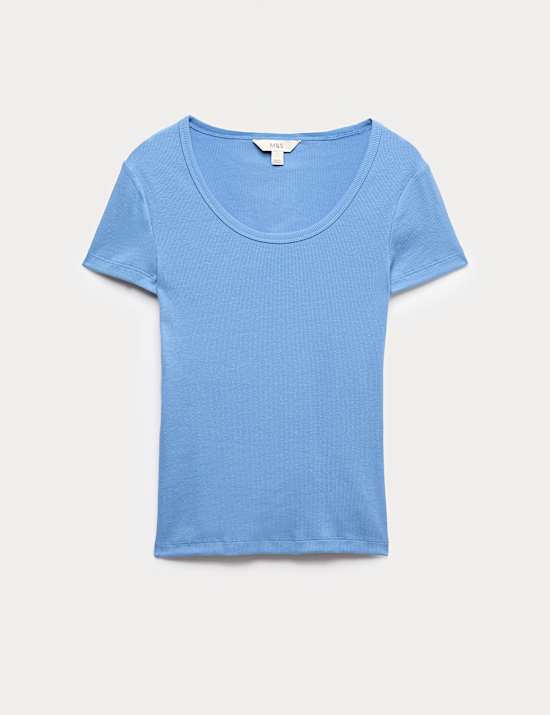 Cotton Rich Scoop Neck Slim Fit T-Shirt