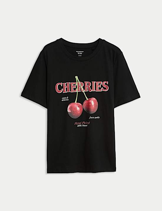 Pure Cotton Cherries Graphic T-Shirt