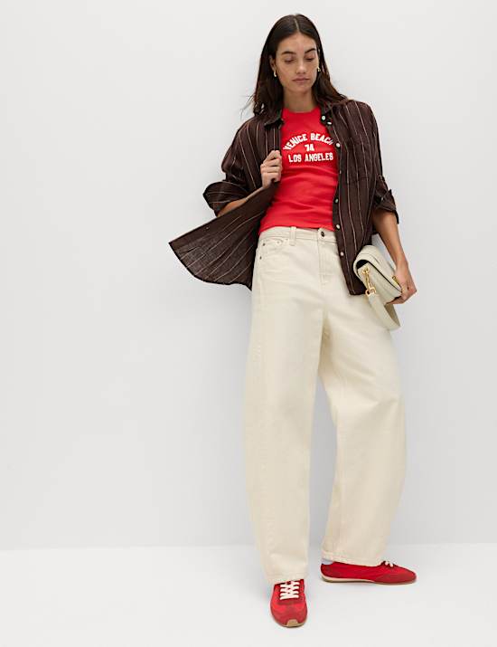 T-shirt coupe slim 100 % coton avec texte