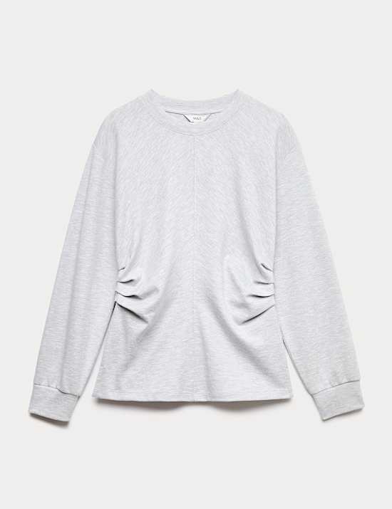 Cotton Blend Waisted Sweatshirt