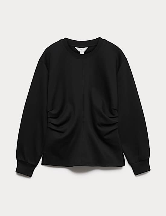 Cotton Blend Waisted Sweatshirt