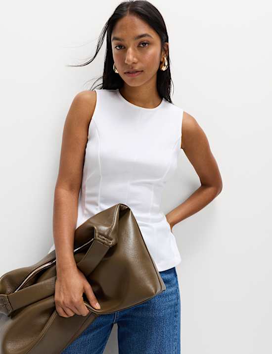 Fitted Sleeveless Peplum Top