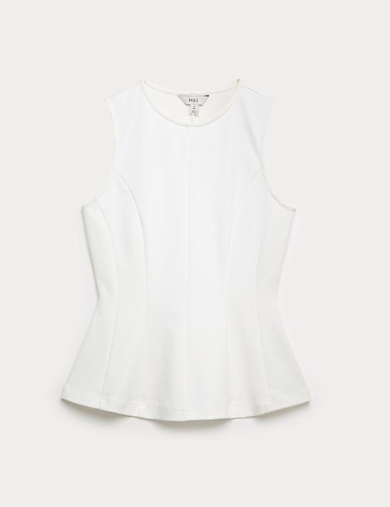 Fitted Sleeveless Peplum Top