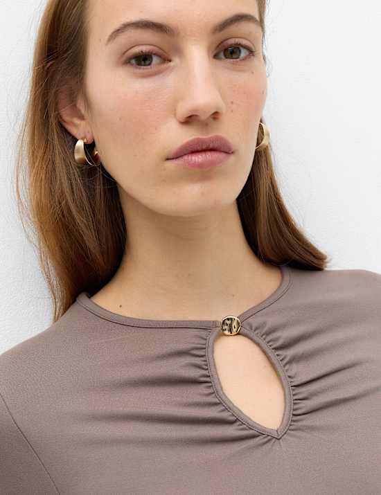Long Sleeve Cosy Keyhole Top