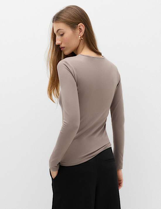 Long Sleeve Cosy Keyhole Top