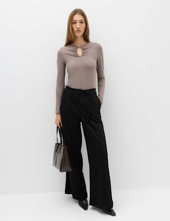 Long Sleeve Cosy Keyhole Top