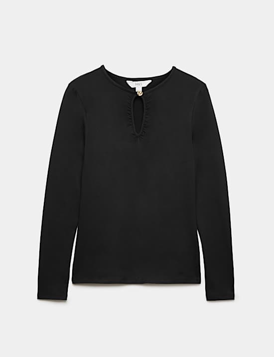 Long Sleeve Cosy Keyhole Top