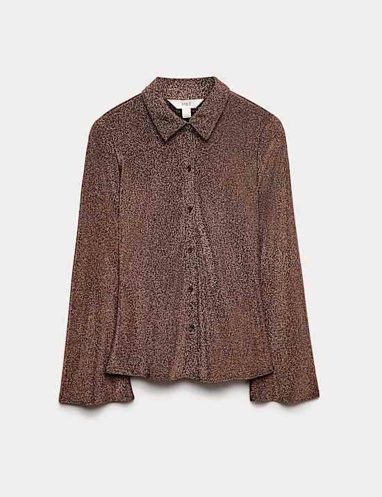 Sparkly Fitted Flute Sleeve Shirt