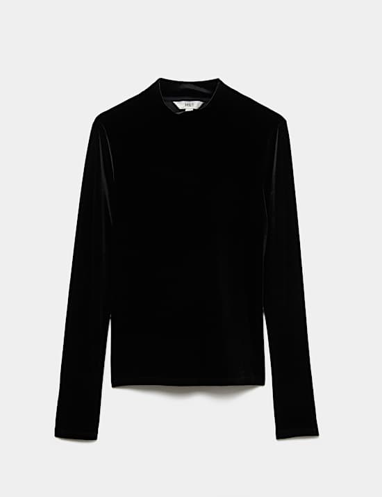 Velvet Funnel Neck Top