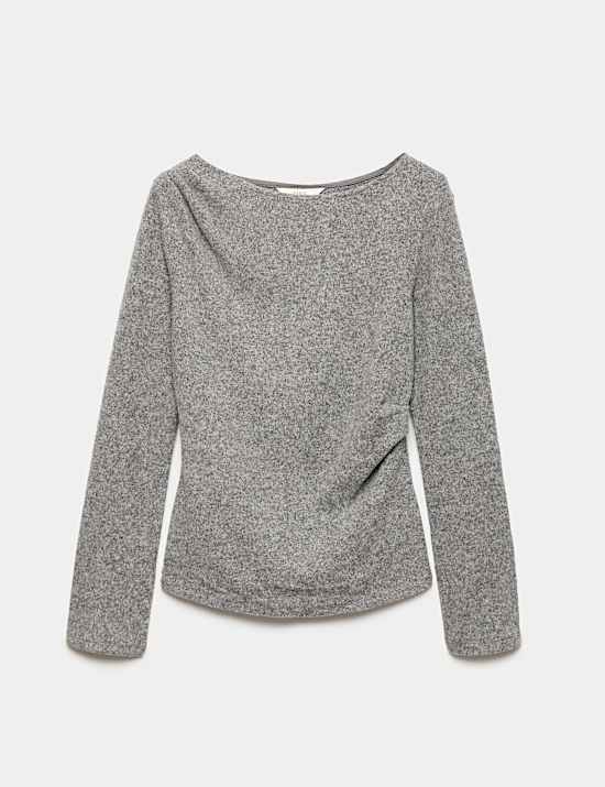 Top textur&eacute; &agrave; &eacute;paules d&eacute;nud&eacute;es coupe standard