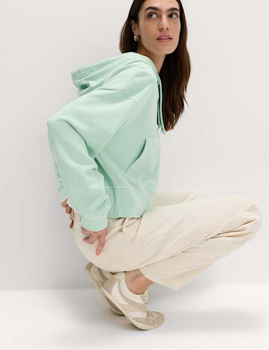 Pure Cotton Garment Dye Zip Up Hoodie