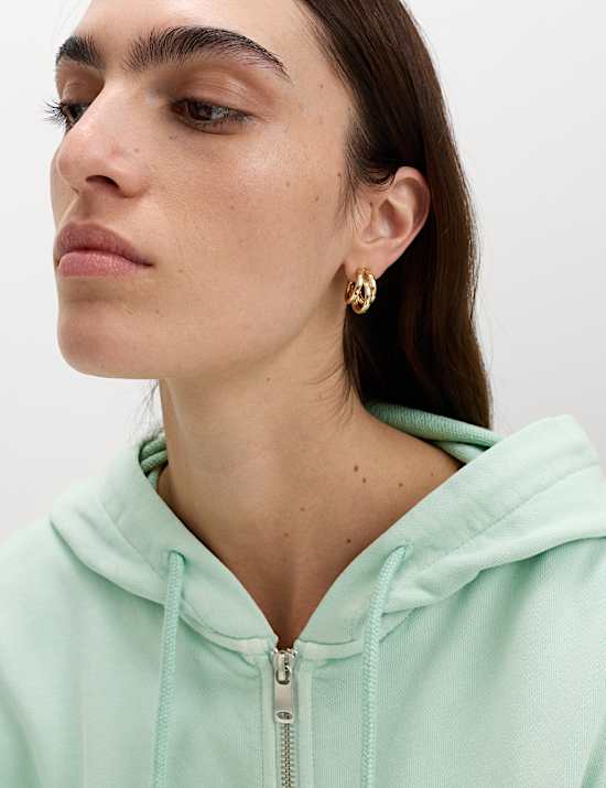 Pure Cotton Garment Dye Zip Up Hoodie