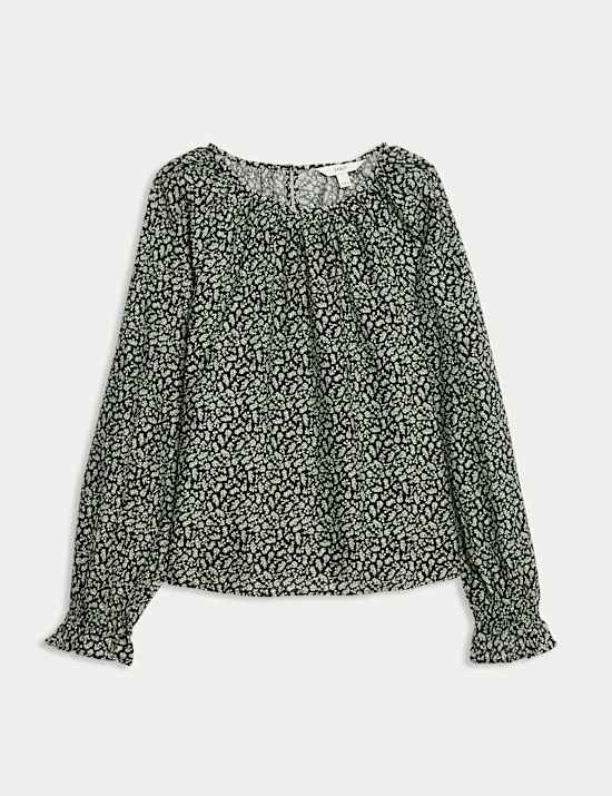 Lyocellrijke blouse met print
