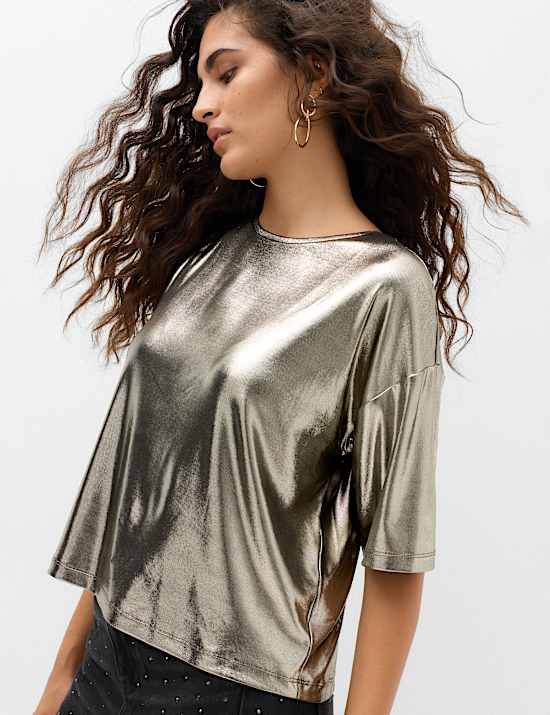 Metallic Relaxed T-Shirt