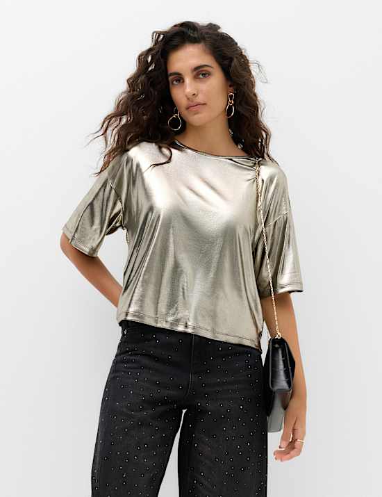 Metallic Relaxed T-Shirt