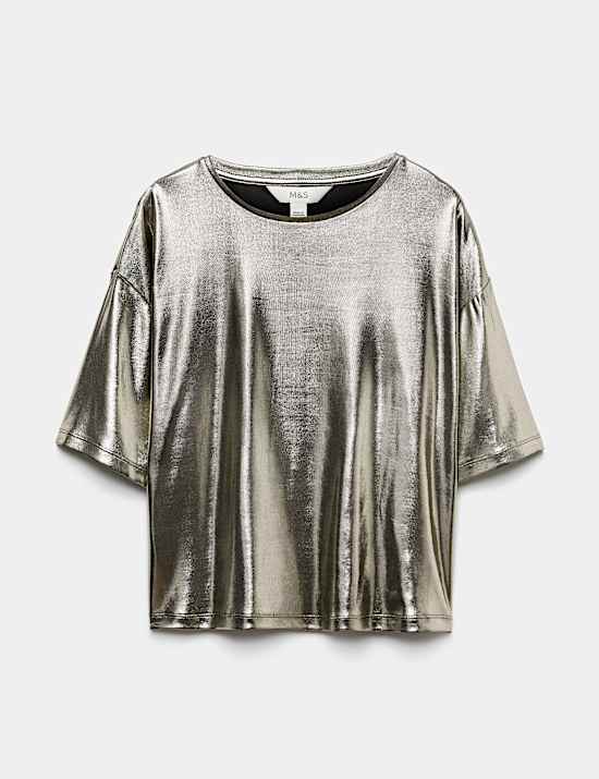 Metallic Relaxed T-Shirt