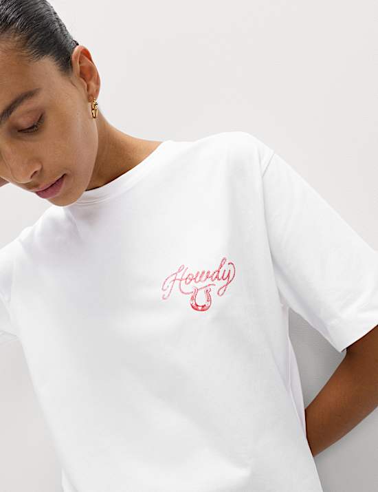 Pure Cotton Printed Oversized Graphic T-Shirt