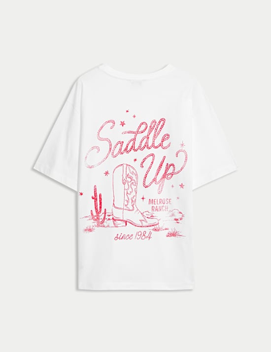 Pure Cotton Printed Oversized Graphic T-Shirt