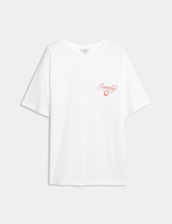 Pure Cotton Printed Oversized Graphic T-Shirt