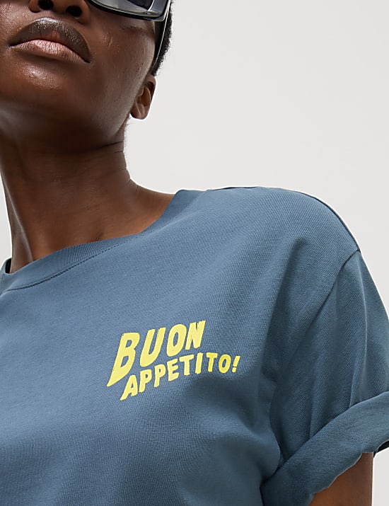 T-shirt graphique coupe extra-large 100 % coton avec imprimé