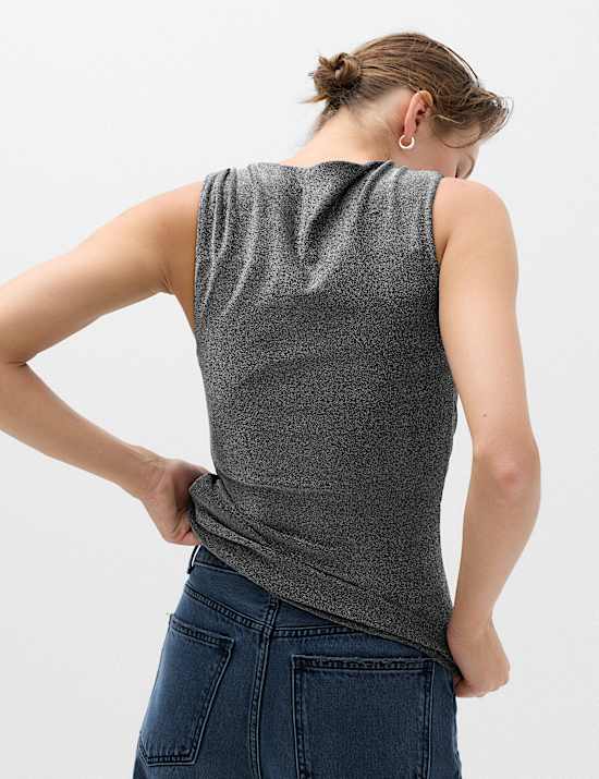 Printed Off The Shoulder Vest