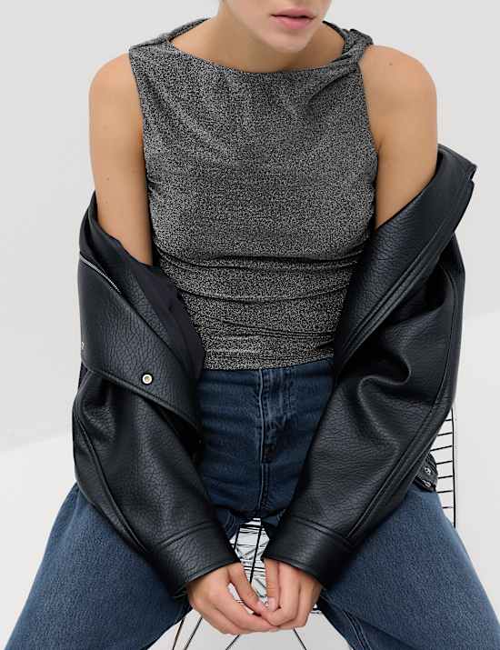 Printed Off The Shoulder Vest