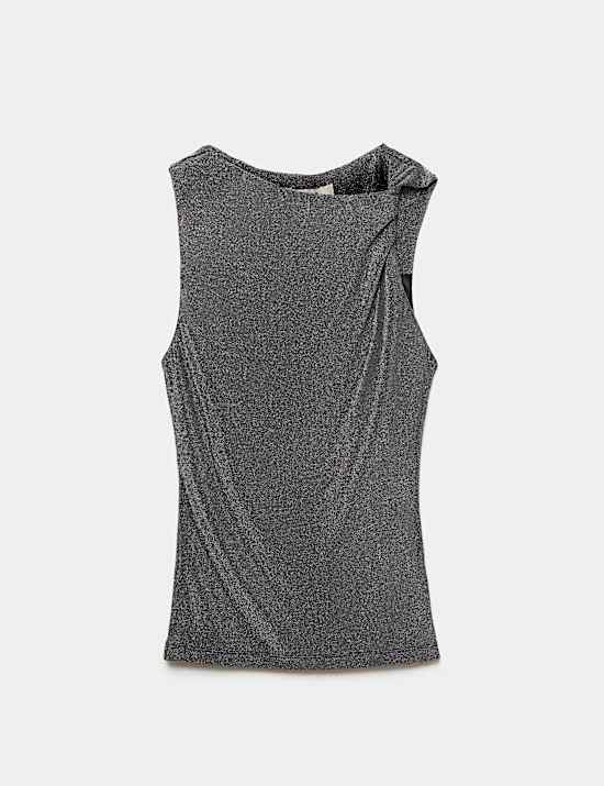 Printed Off The Shoulder Vest
