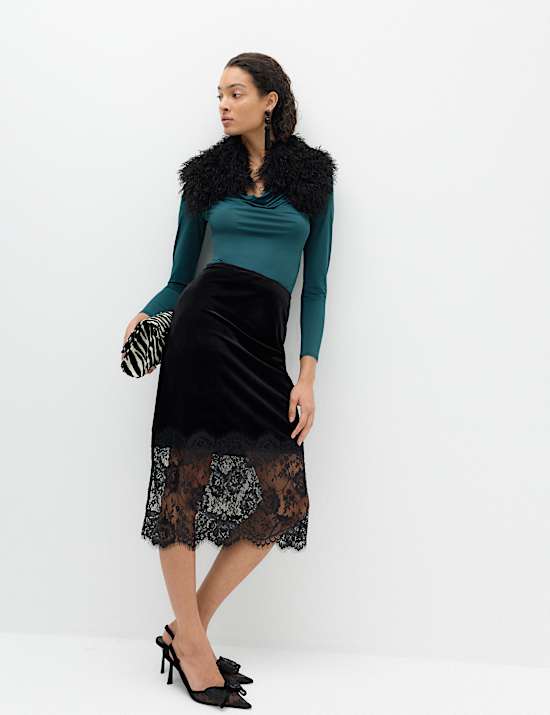 Cowl Neck Long Sleeve Drape Top