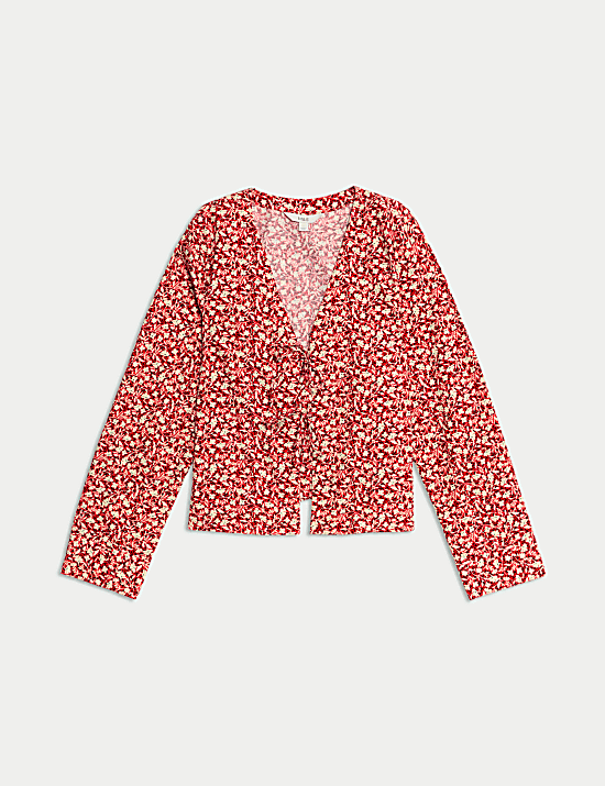 Pure Cotton Printed Tie Front Top
