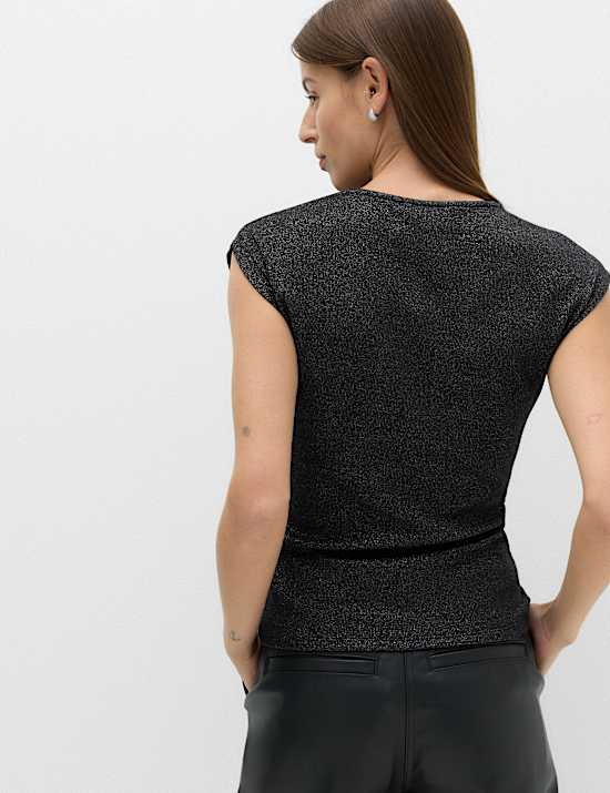 Cotton Rich Sparkly Cap Sleeve Top