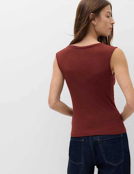Cowl Neck Draped Vest Top