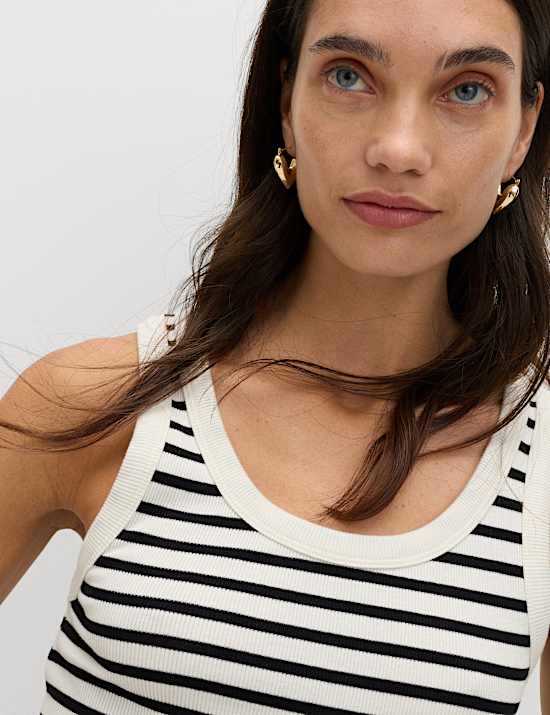 3 Pack Cotton Rich Ribbed Vest Tops