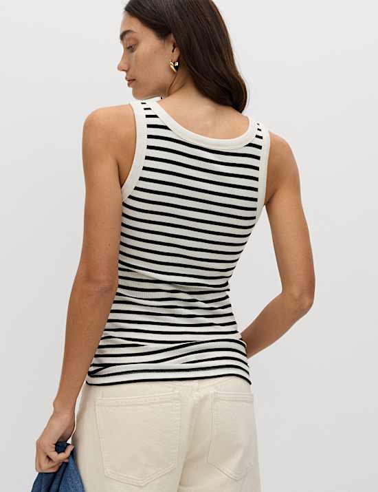 3 Pack Cotton Rich Ribbed Vest Tops