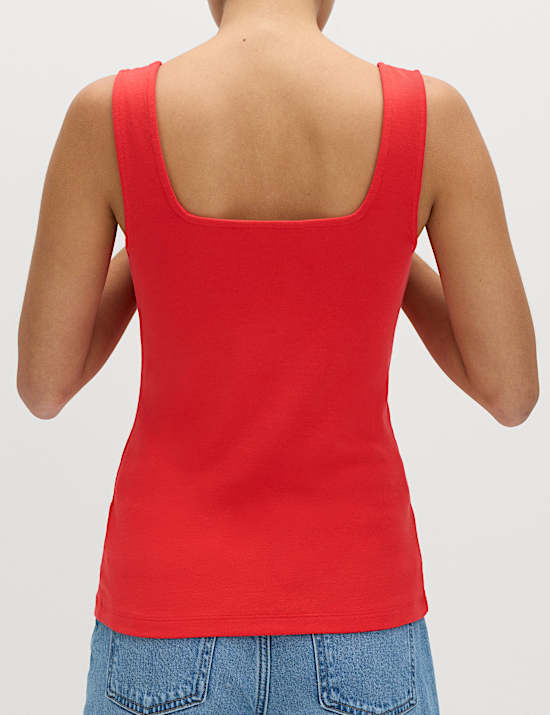 3 Pack Cotton Rich Square Neck Vest Tops
