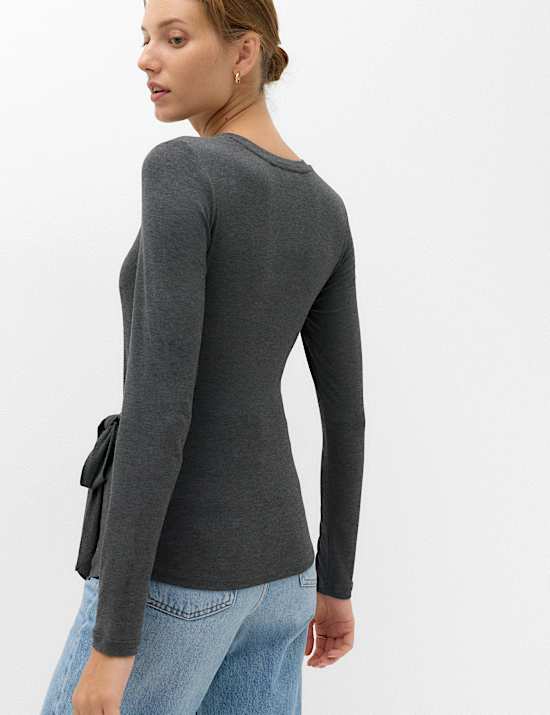 Cosy Tie Front Regular Fit Top