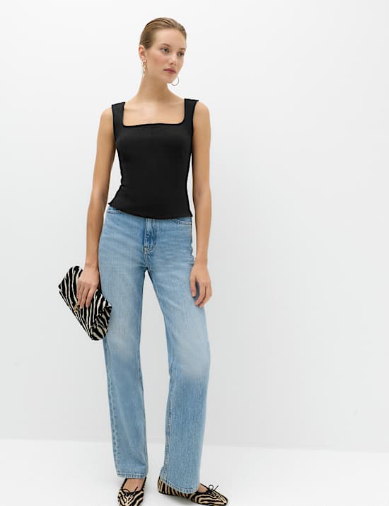 Cotton Rich Square Neck  Vest