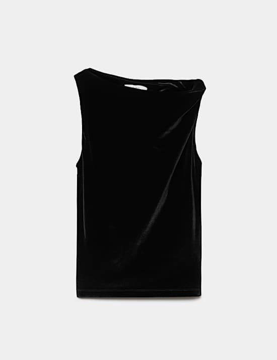Velvet Twist Off The Shoulder Vest