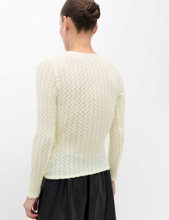 Textured V Neck Cosy Wrap Top