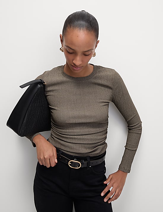 Textured Ruched Top