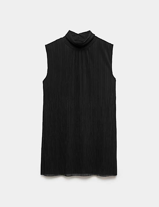 Plisse Longline Vest Top