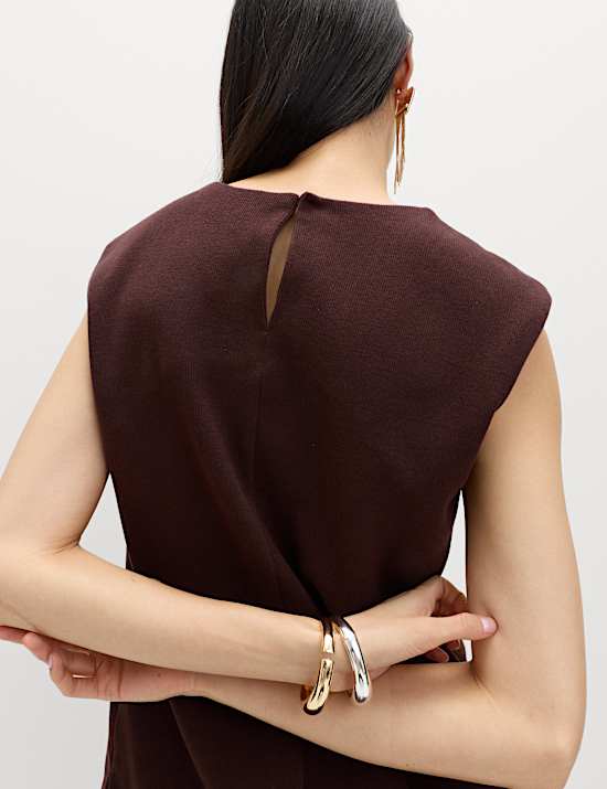 חולצה מפנקת מתערובת כותנה עם צווארון עגול