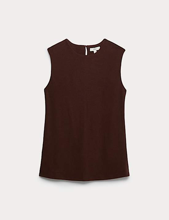 חולצה מפנקת מתערובת כותנה עם צווארון עגול