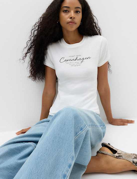 Graphic Pure Cotton Slim Fit T-Shirt
