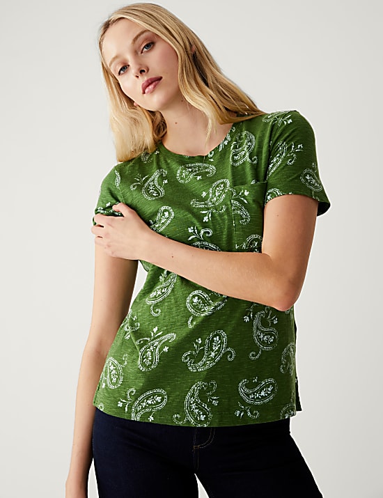 Pure Cotton Printed Pocket T-Shirt