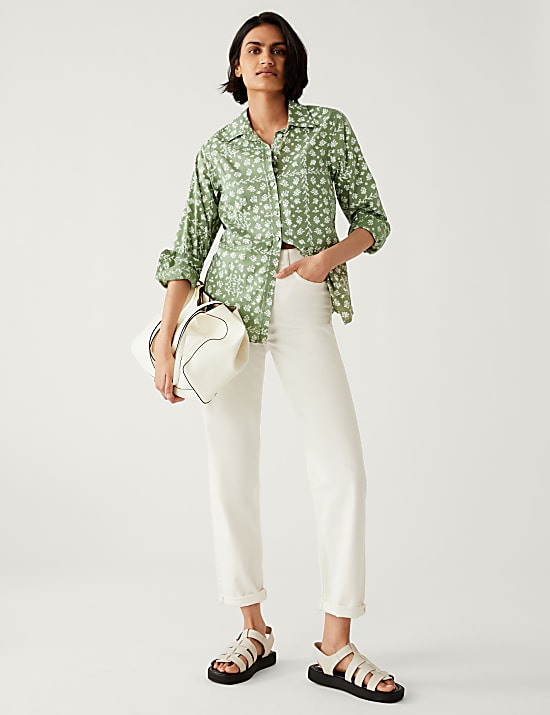 Pure Cotton Printed Collared Shirt