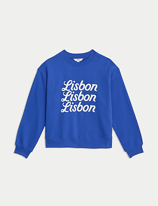 Pure Cotton Slogan Sweatshirt