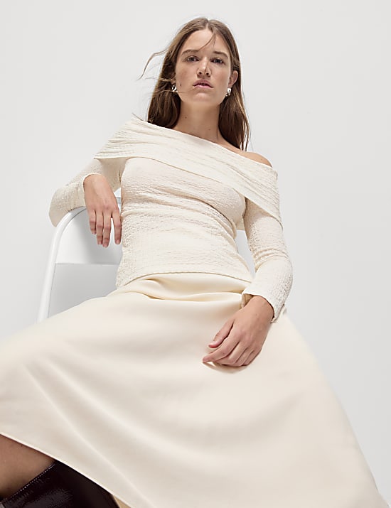 Textured Off The Shoulder Top