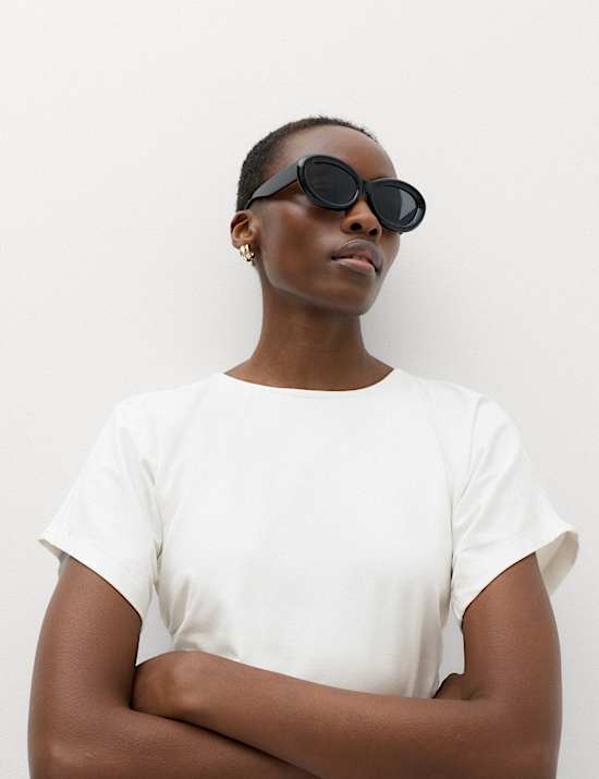 Cotton Rich Short Sleeve Ruched T-Shirt
