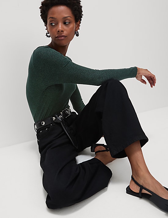 Cotton Rich Sparkly Regular Fit Top