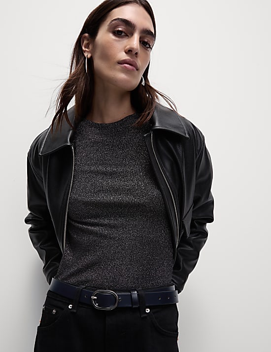 Cotton Rich Sparkly Regular Fit Top